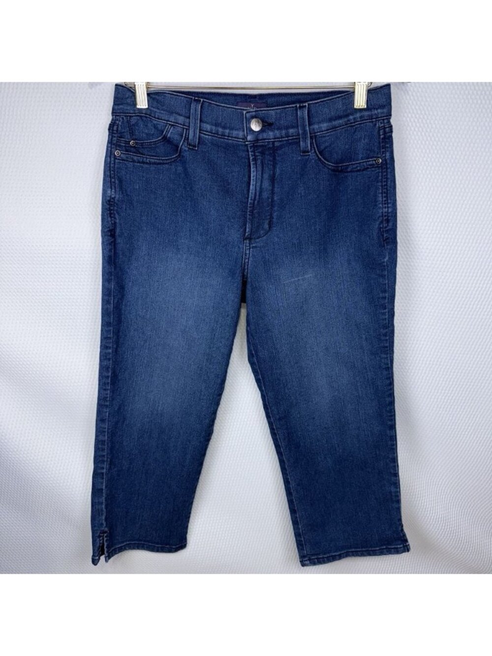 NYDJ Jeans Size 8 Crop Stretch Lift Tuck Blue Denim Not Your Daughters